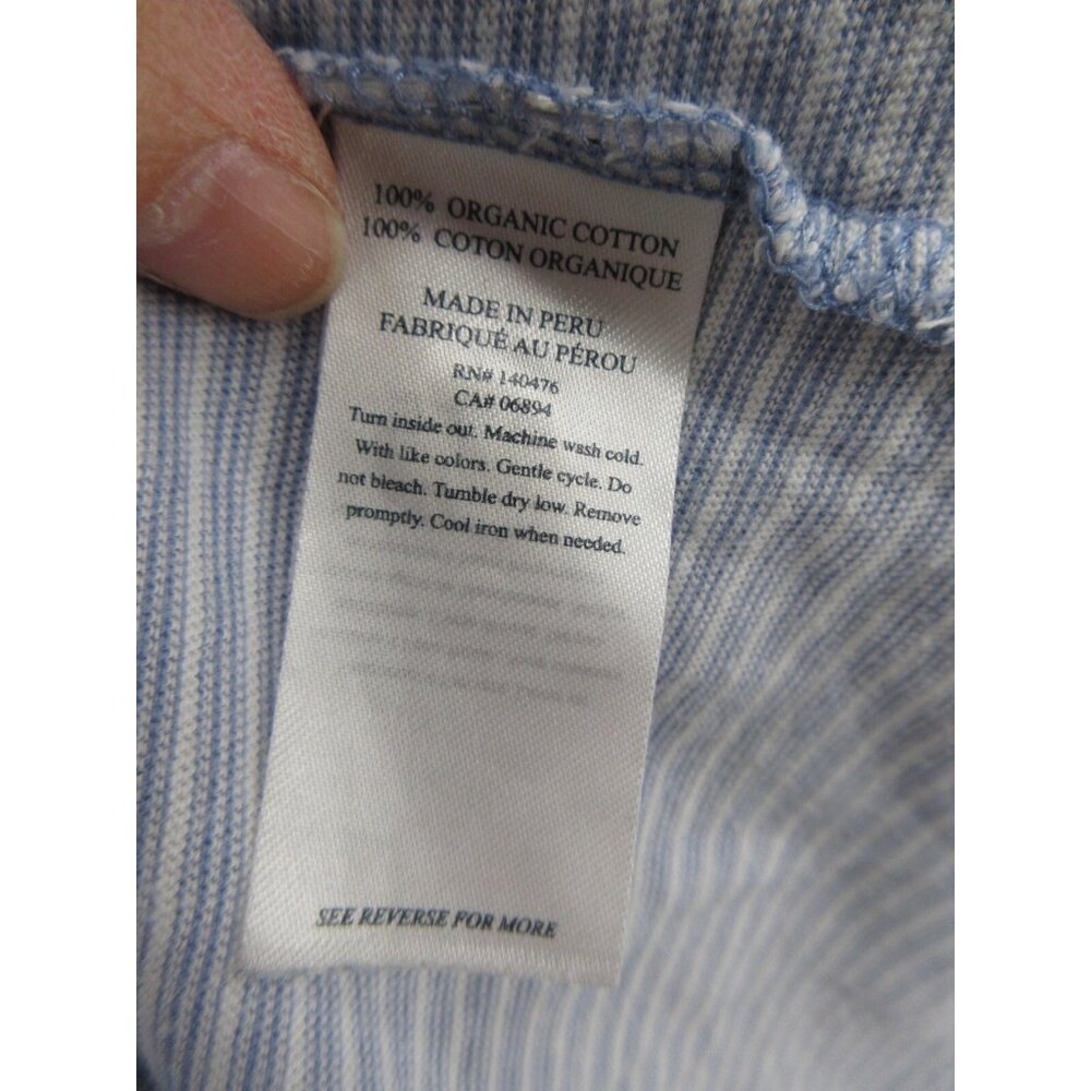 Faherty Polo Shirt Medium Pullover Striped Preppy Organic Cotton Knit - Picture 10 of 11